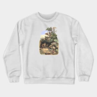 Foxes family in the forest Crewneck Sweatshirt